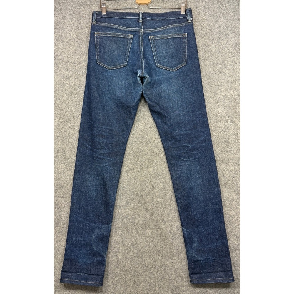 Uniqlo Selvedge Jeans Mens 32x33 Blue Slim Straight Kaihara Japanese Raw Denim - Picture 3 of 15
